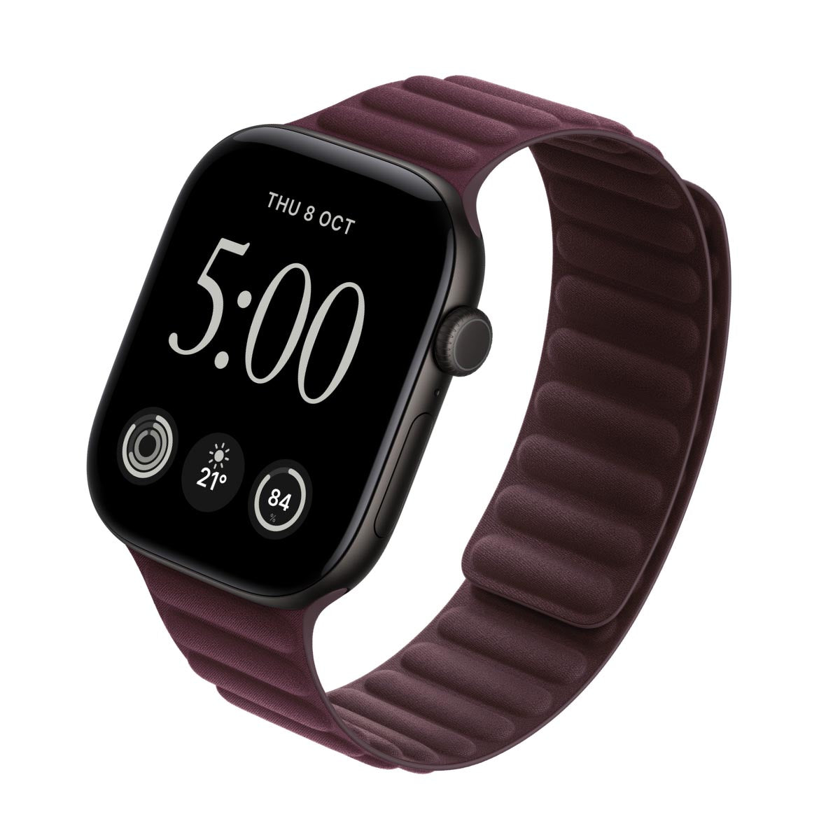 Apple Watch Series 12 Aluminium Black - Magnetic Link Burgundy
