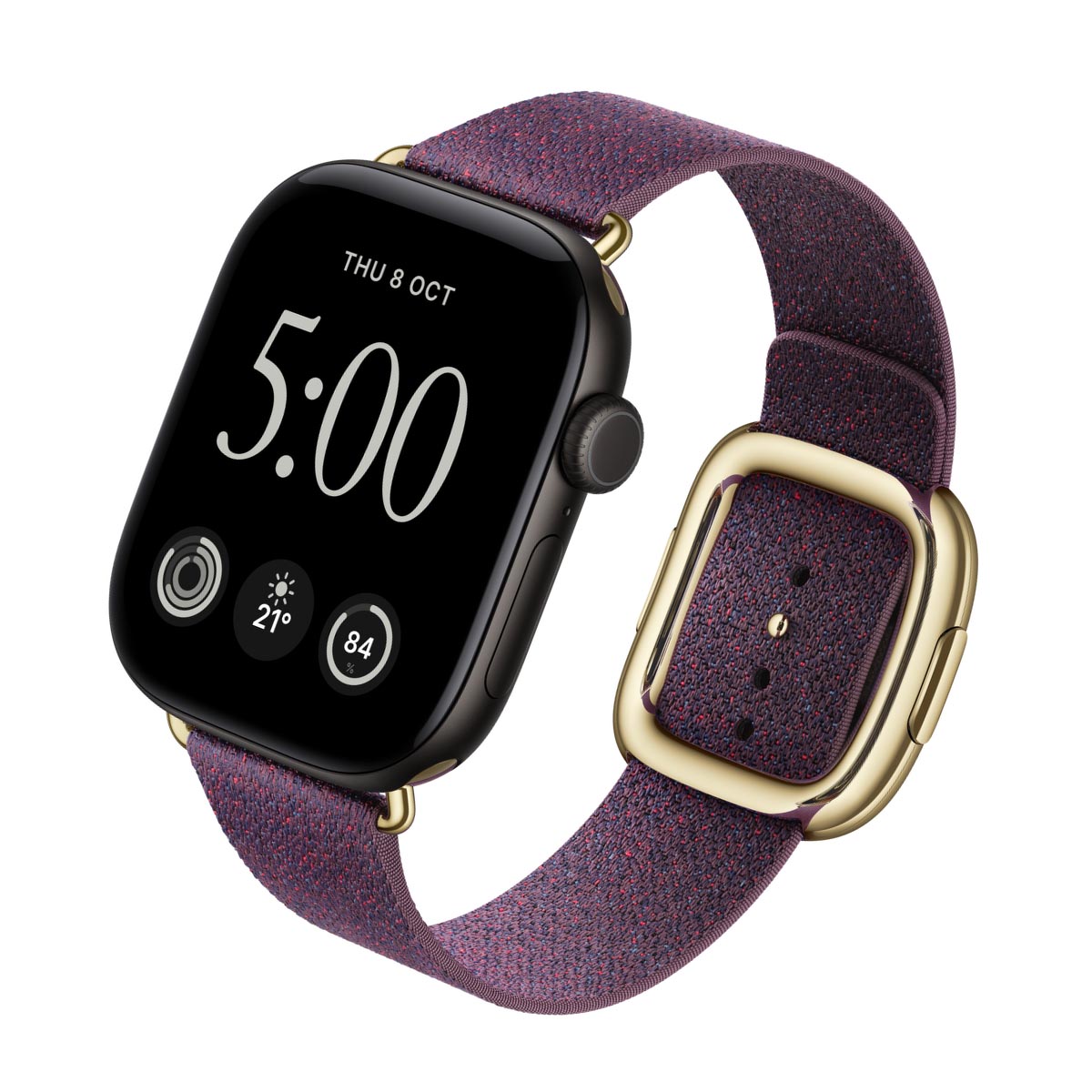 Apple Watch Series 12 Aluminium Black - Modern Buckle Mulberry