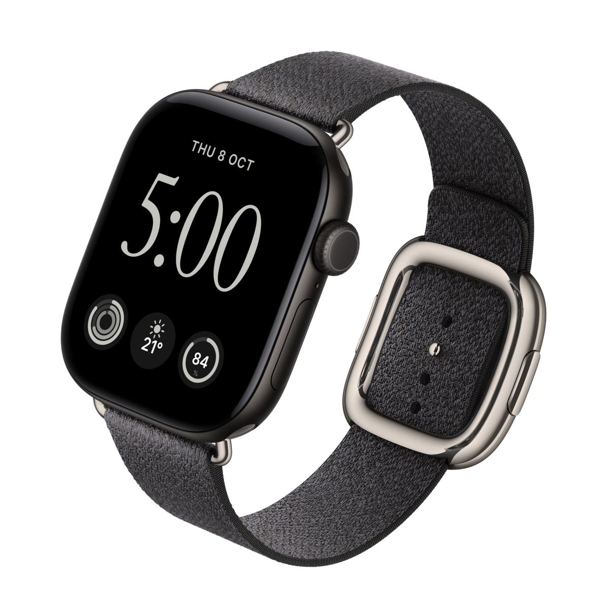Apple Watch Series 12 Aluminium Black - Modern Buckle Navy Blue