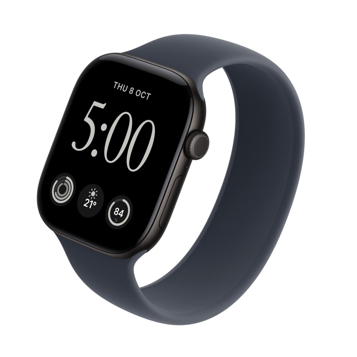 Apple Watch Series 12 Aluminium Black - Solo Loop Navy Blue