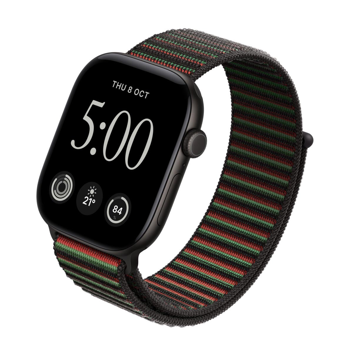 Apple Watch Series 12 Aluminium Black - Sport Loop Black Unity Rhythm