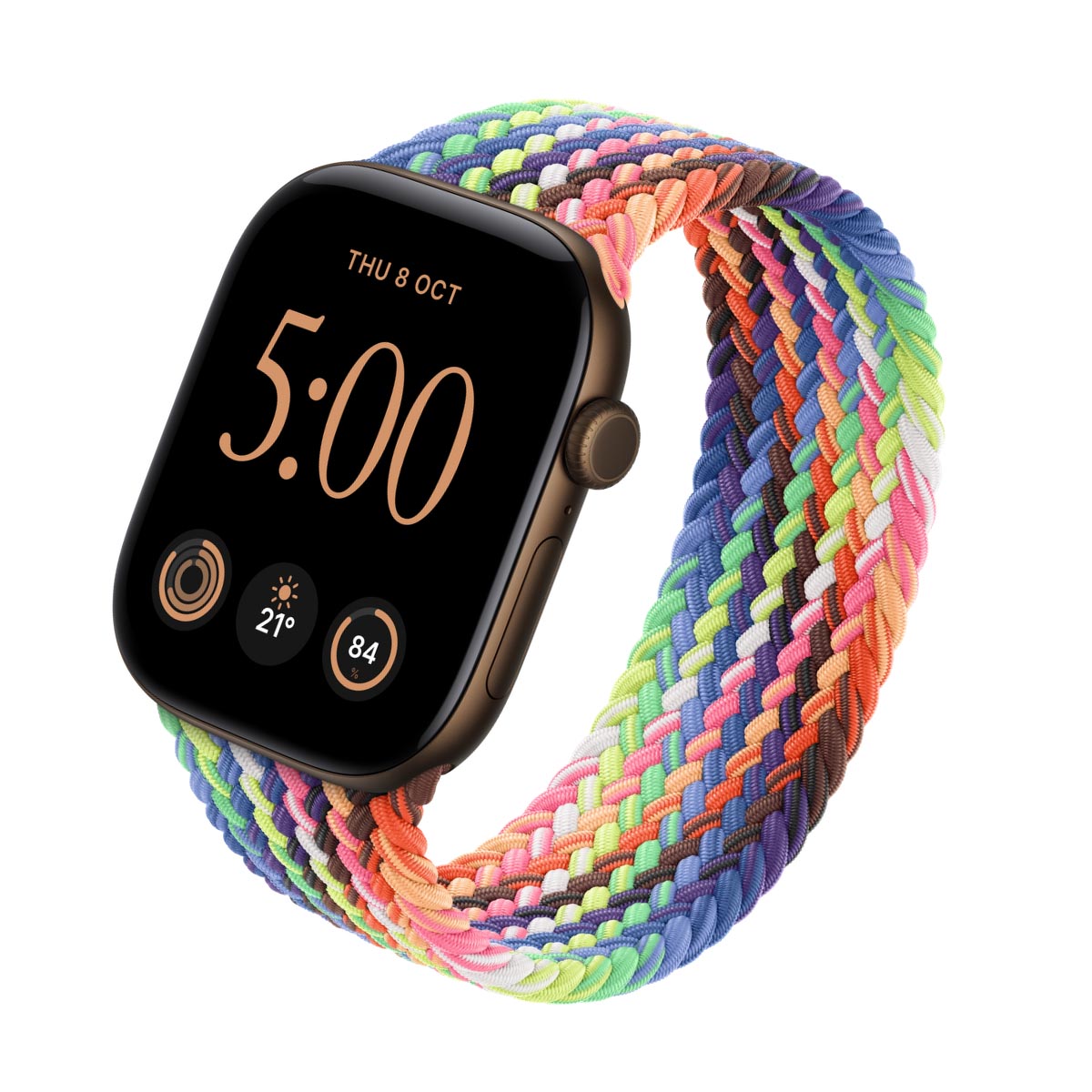 Apple Watch Series 12 Aluminium Dark Bronze - Braided Solo Loop Pride Edition