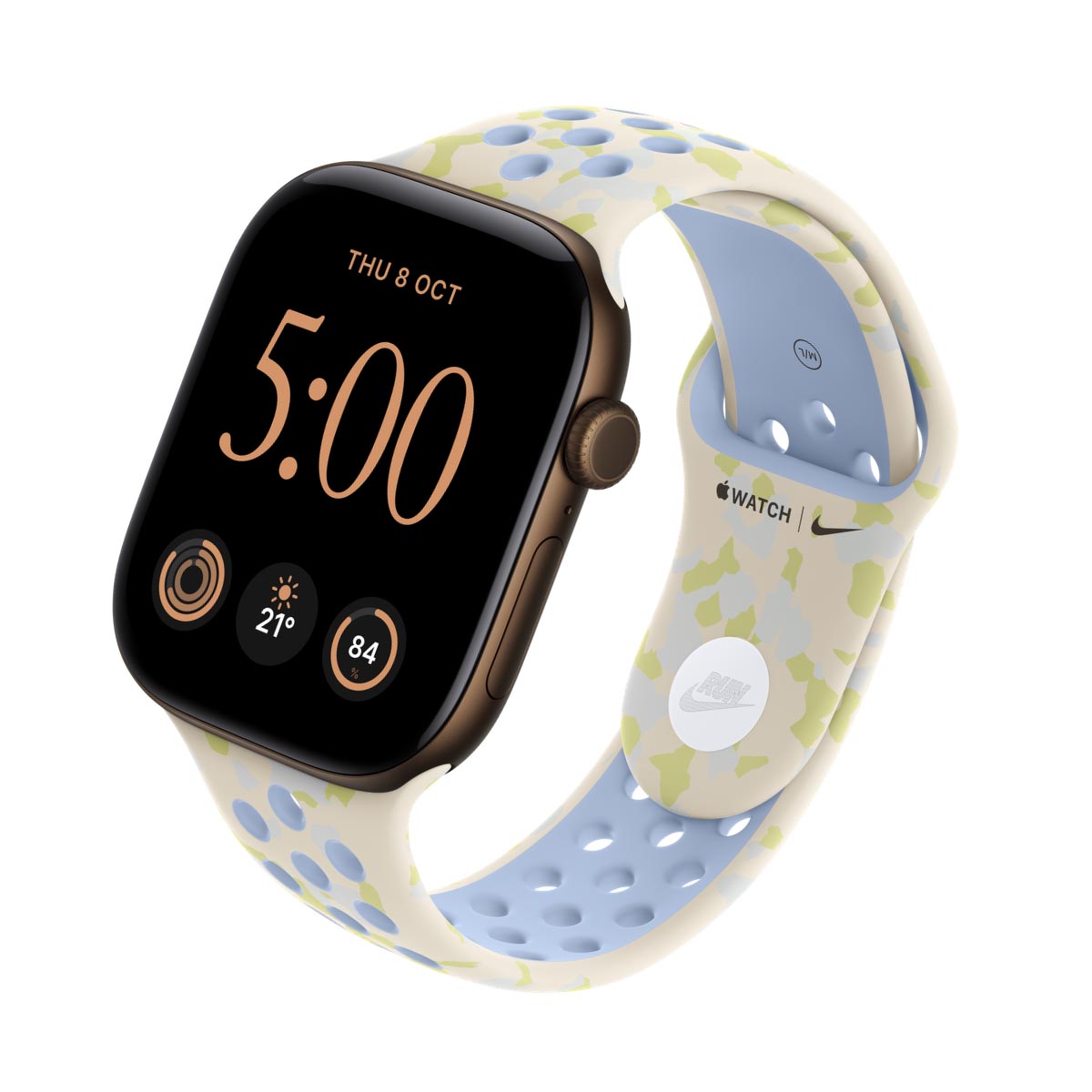 Apple Watch Series 12 Aluminium Dark Bronze - Nike Sport Band Chalk Calm