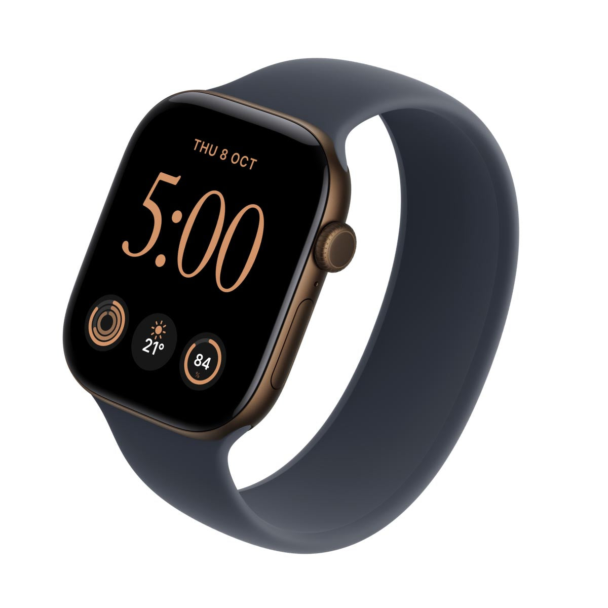 Apple Watch Series 12 Aluminium Dark Bronze - Solo Loop Navy Blue