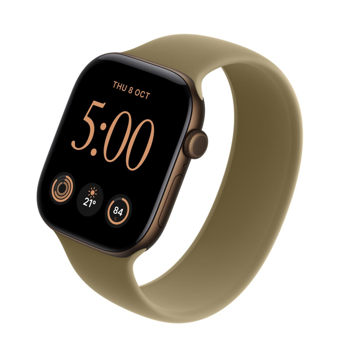 Apple Watch Series 12 Aluminium Dark Bronze - Solo Loop Olive