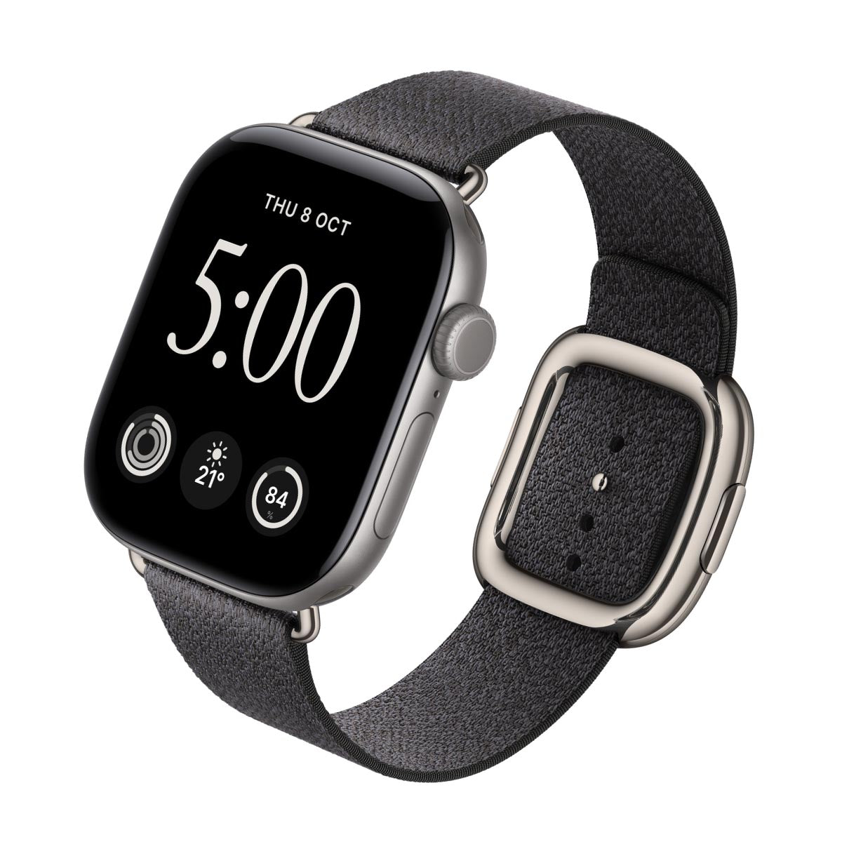 Apple Watch Series 12 Aluminium Space Grey - Modern Buckle Navy Blue