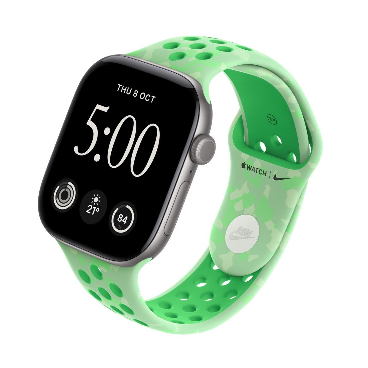 Apple Watch Series 12 Aluminium Space Grey - Nike Sport Band Green Spark