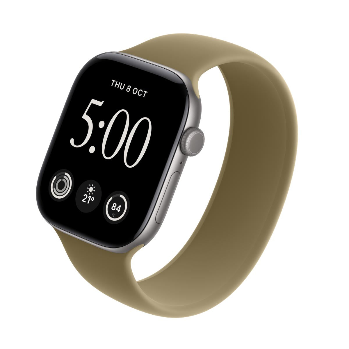 Apple Watch Series 12 Aluminium Space Grey - Solo Loop Olive