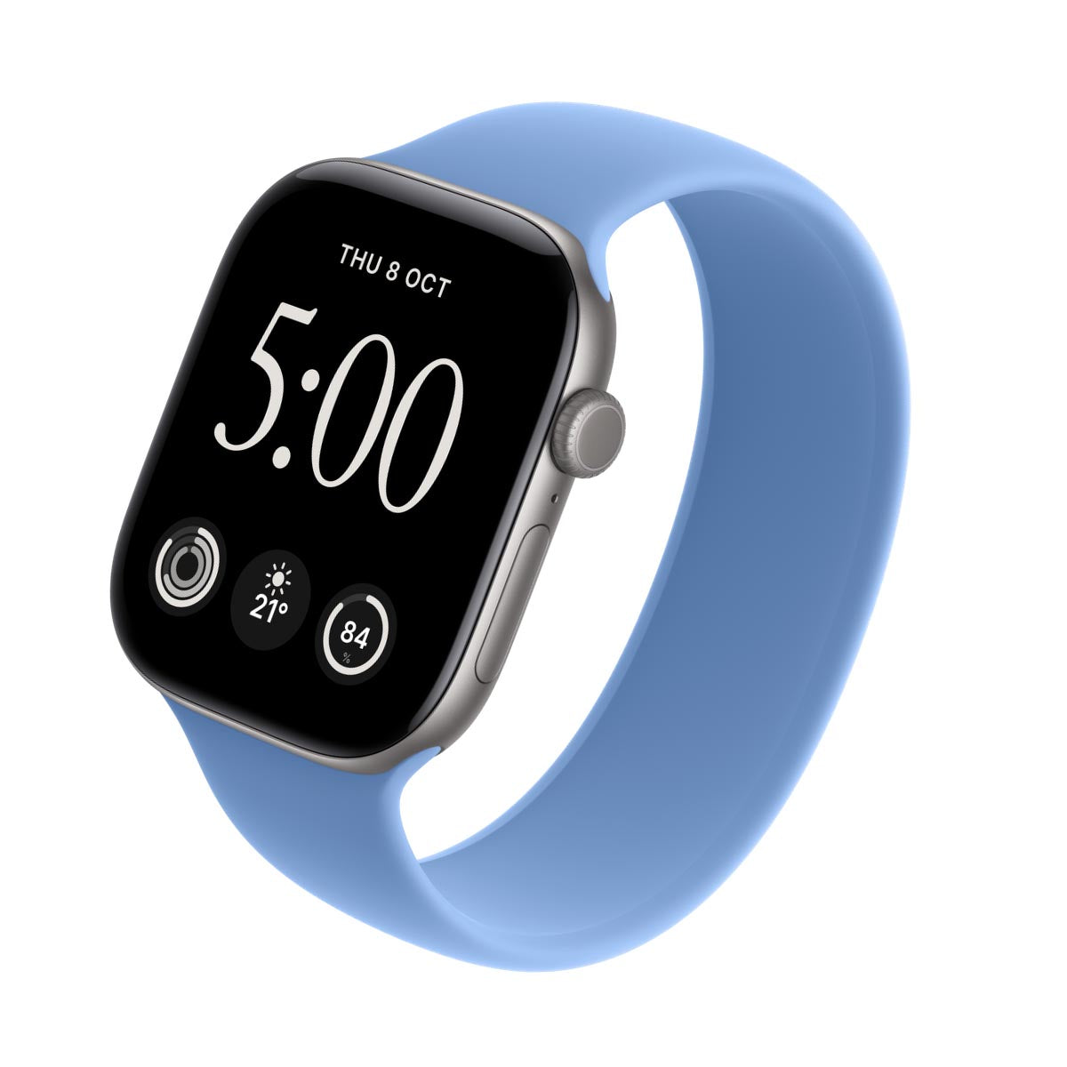 Apple Watch Series 12 Aluminium Space Grey - Solo Loop Wildflower Blue
