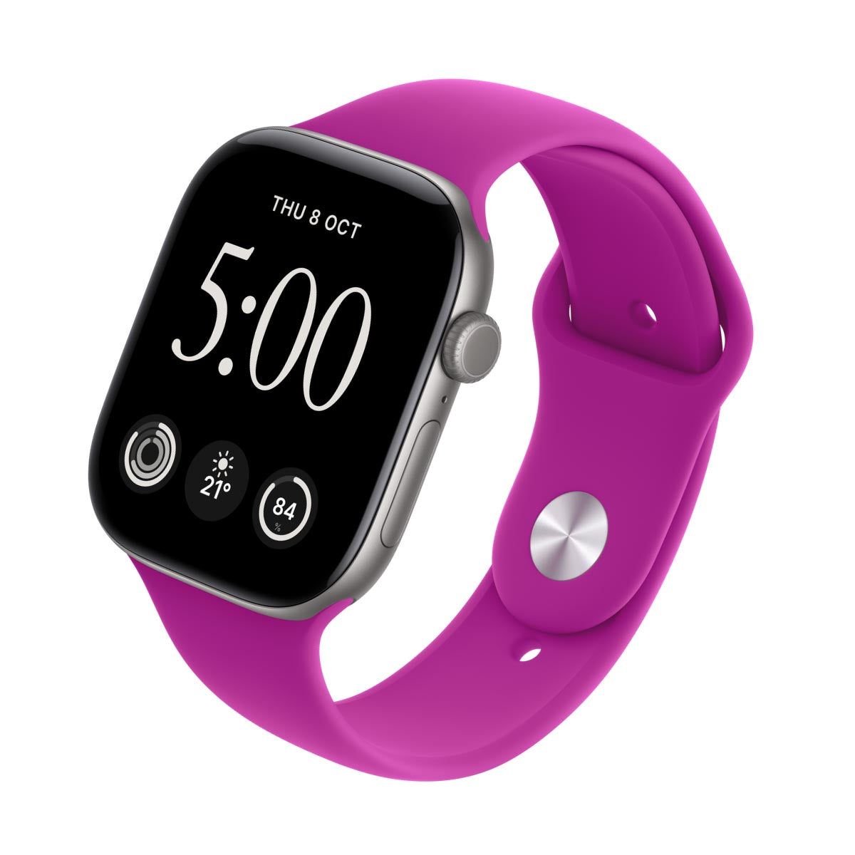 Apple Watch Series 12 Aluminium Space Grey - Sport Band Magenta