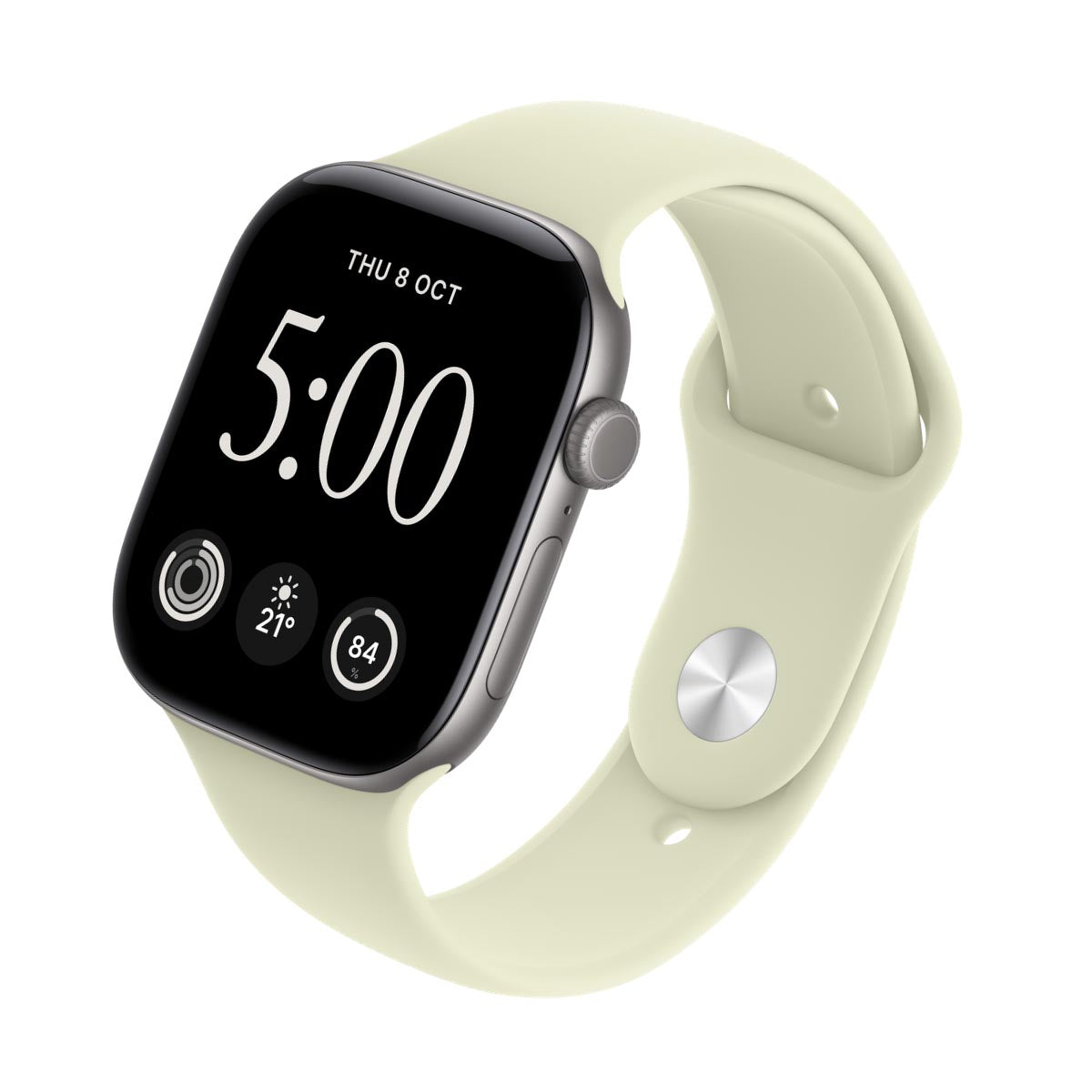 Apple Watch Series 12 Aluminium Space Grey - Sport Band Pale Succulent