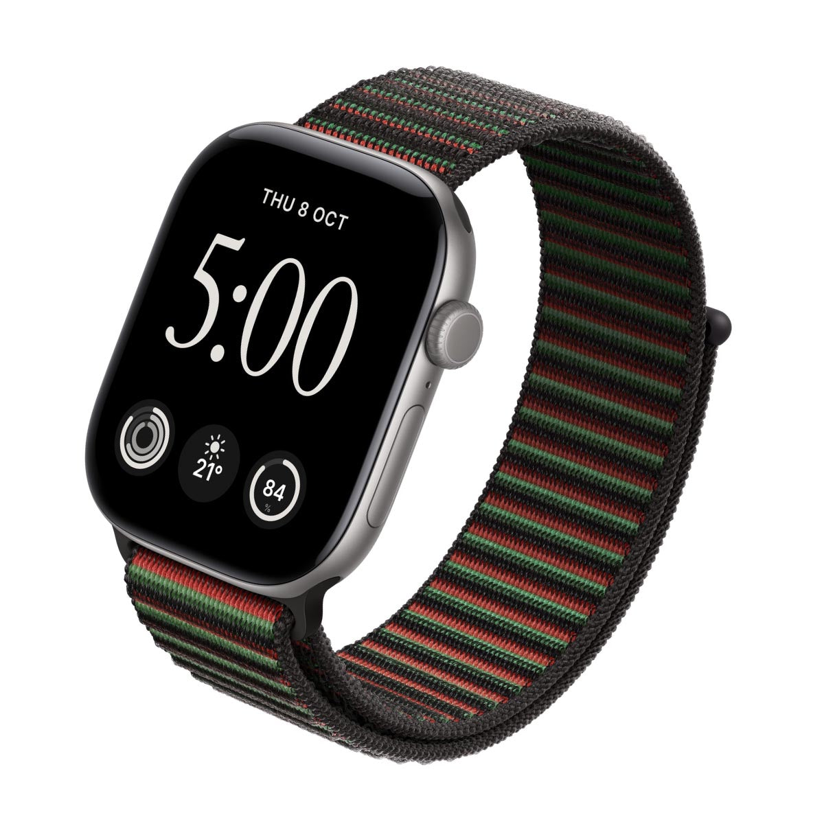 Apple Watch Series 12 Aluminium Space Grey - Sport Loop Black Unity Rhythm