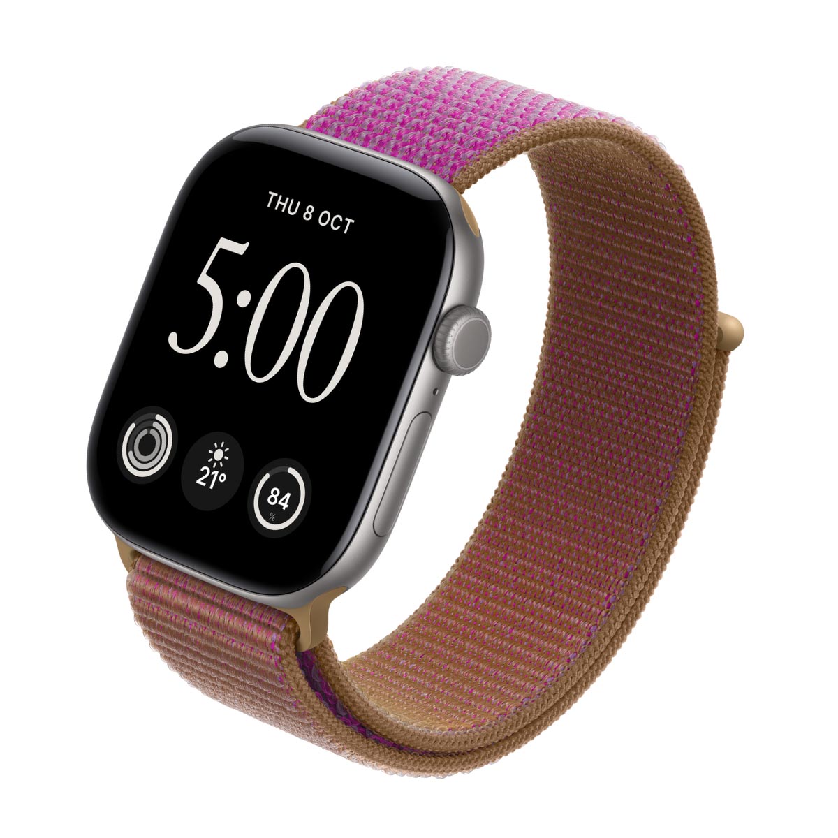 Apple Watch Series 12 Aluminium Space Grey - Sport Loop Magenta