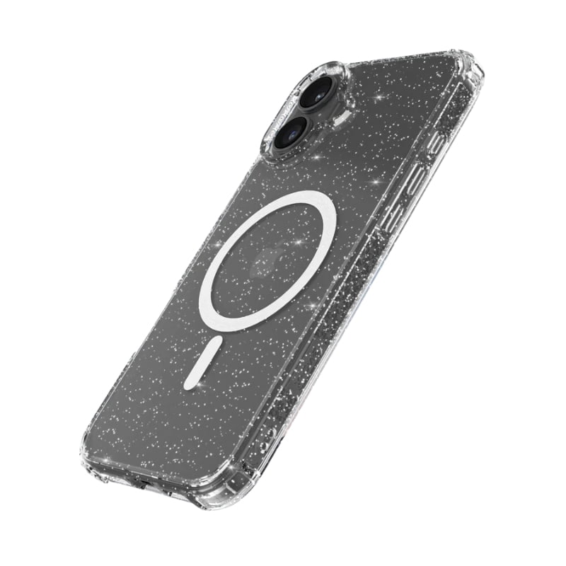 X-One [MagSafe] Glitter Impact Protection Case, iPhone 16-Glitter Clear