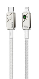 Remax-Fast-Charging Zinc Alloy 1m Braided Type-C to Lightning Cable