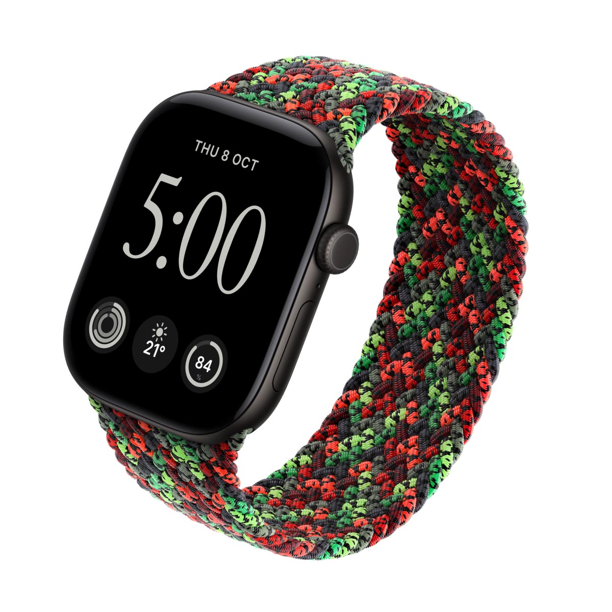 Apple Watch Series 12 Aluminium Black - Braided Solo Loop Black Unity Connection