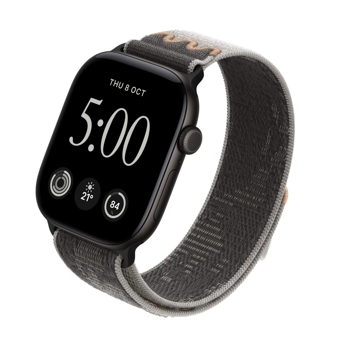 Apple Watch Series 12 Aluminium Black - Nike Sport Loop Pavement Grey