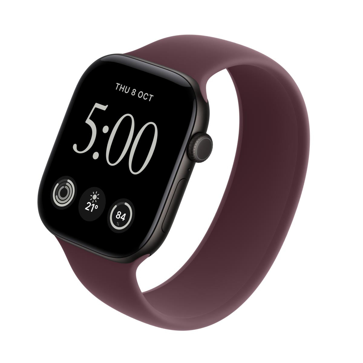 Apple Watch Series 12 Aluminium Black - Solo Loop Burgundy