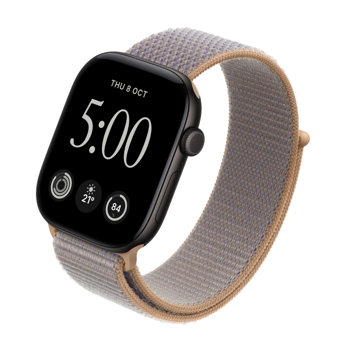 Apple Watch Series 12 Aluminium Black - Sport Loop Chambray Blue