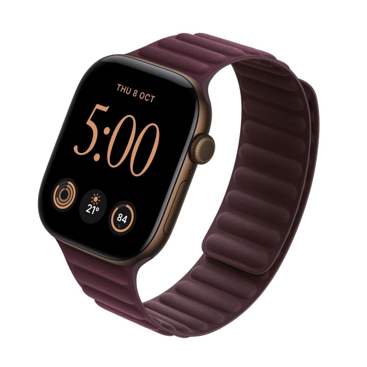 Apple Watch Series 12 Aluminium Dark Bronze - Magnetic Link Burgundy