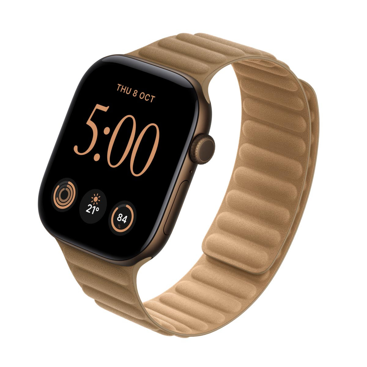 Apple Watch Series 12 Aluminium Dark Bronze - Magnetic Link Camel