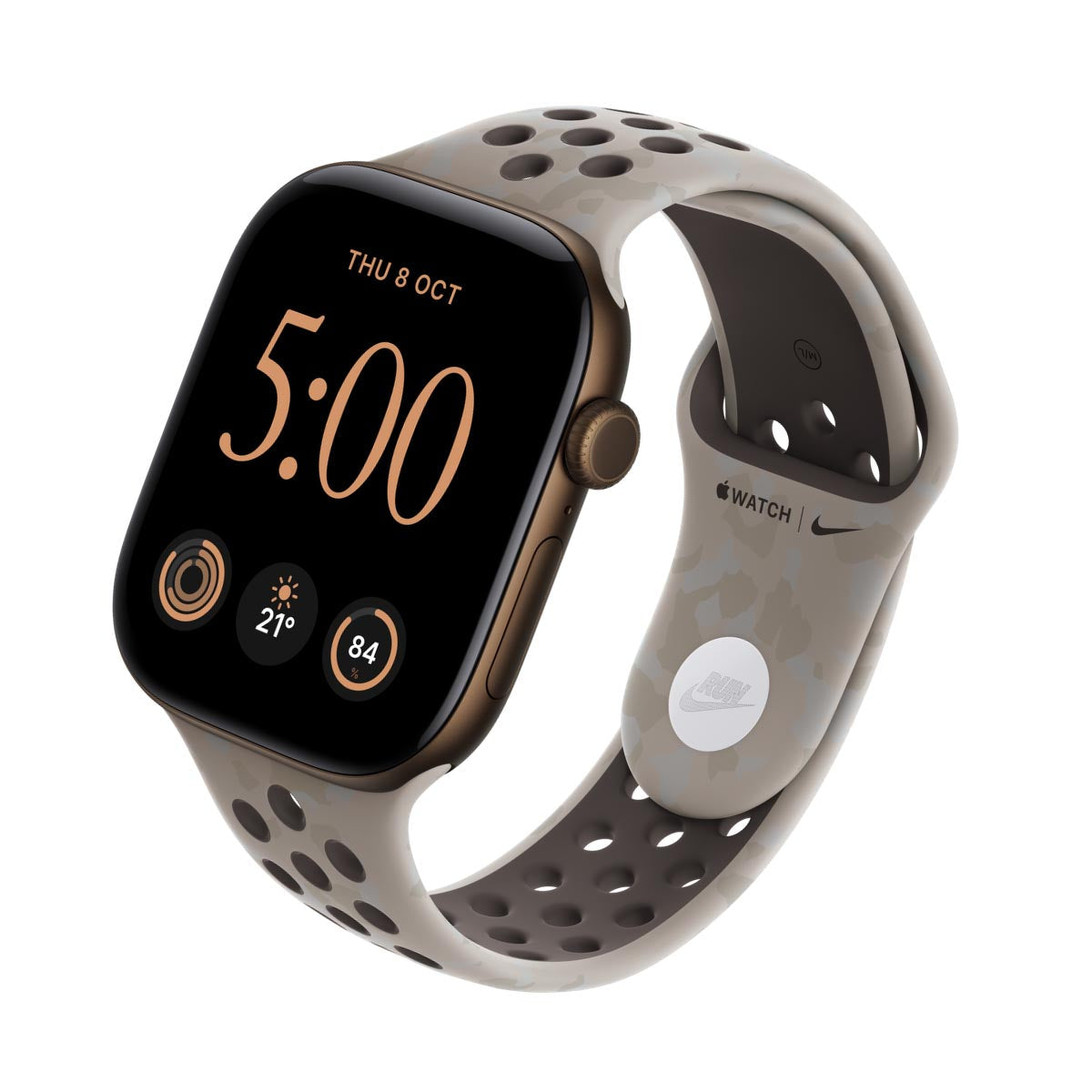 Apple Watch Series 12 Aluminium Dark Bronze - Nike Sport Band Pavement Grey