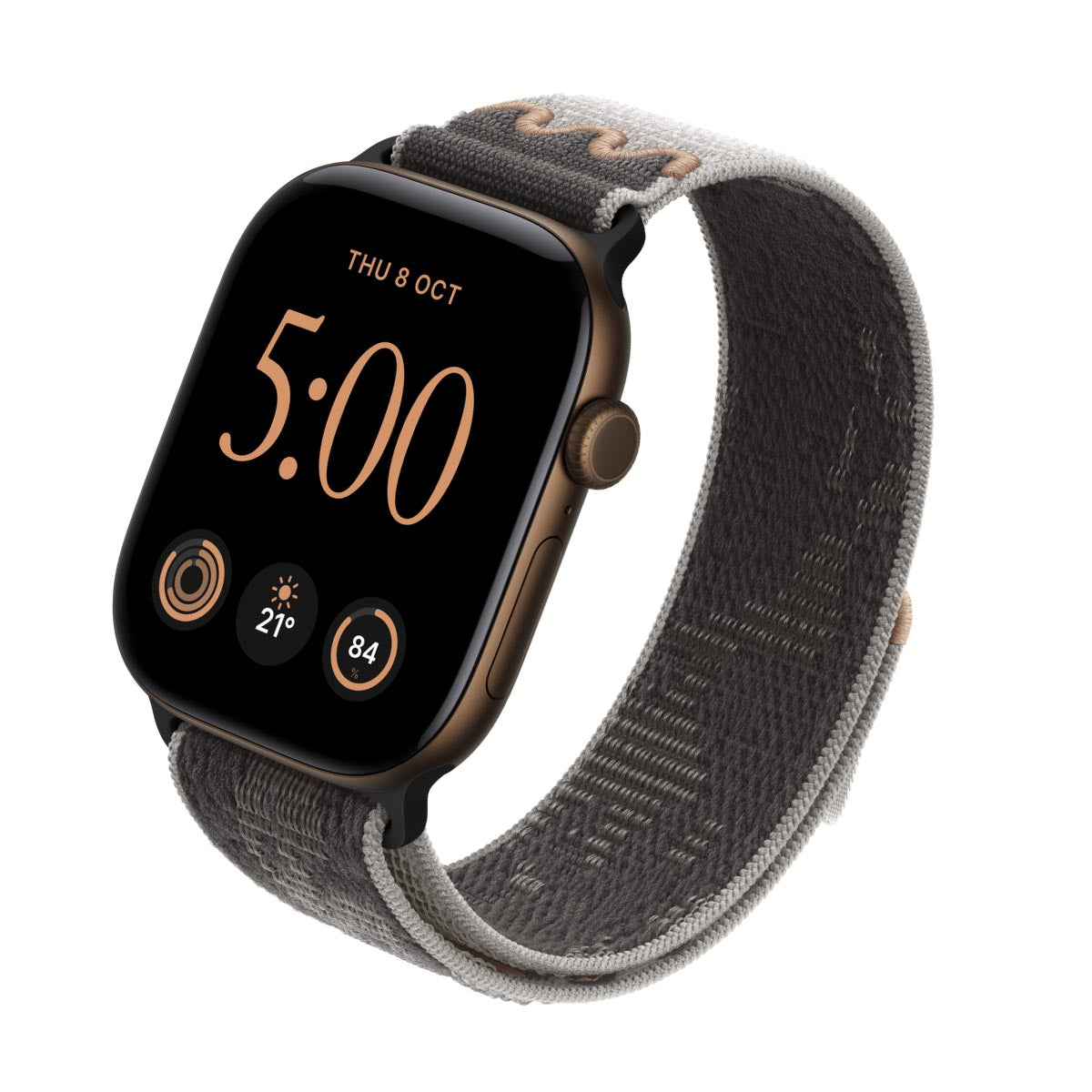Apple Watch Series 12 Aluminium Dark Bronze - Nike Sport Loop Pavement Grey