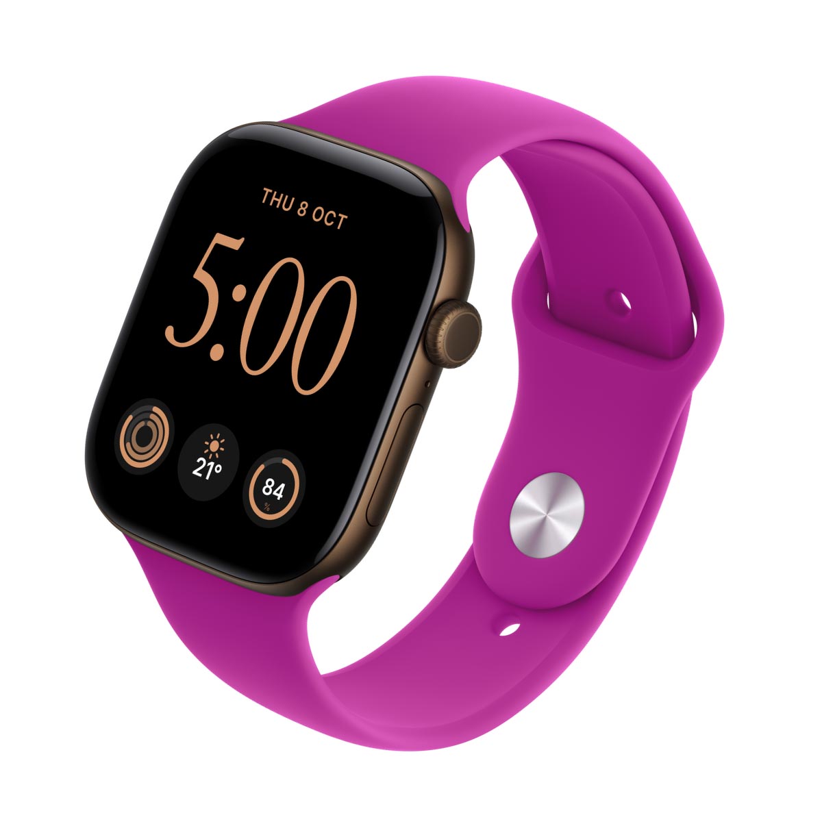 Apple Watch Series 12 Aluminium Dark Bronze - Sport Band Magenta