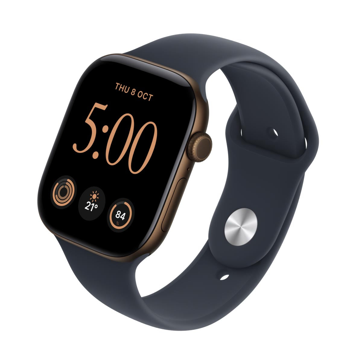 Apple Watch Series 12 Aluminium Dark Bronze - Sport Band Navy Blue