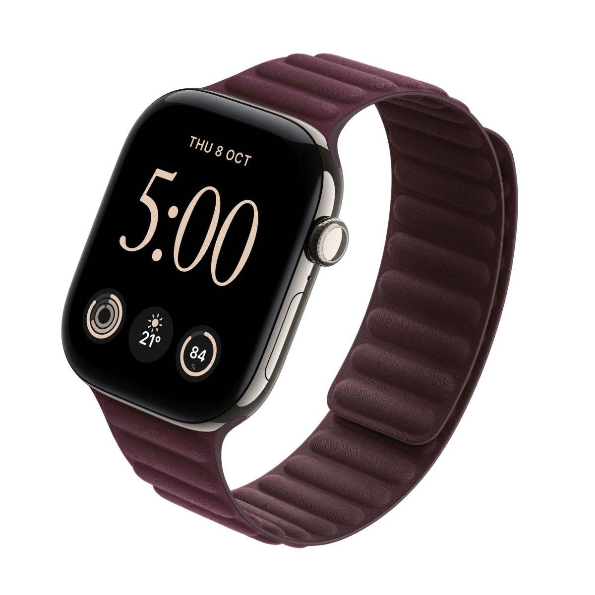 Apple Watch Series 12 Titanium Natural - Magnetic Link Burgundy