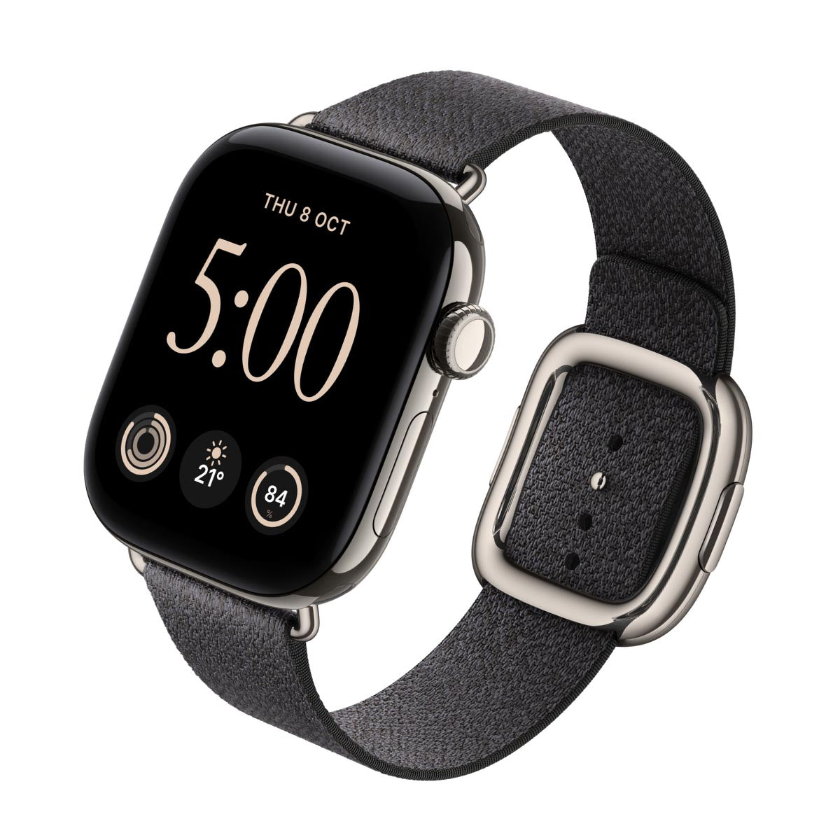 Apple Watch Series 12 Titanium Natural - Modern Buckle Navy Blue