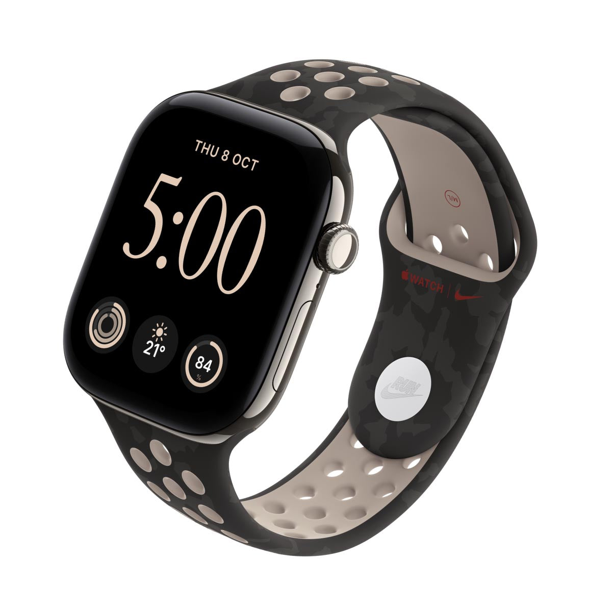 Apple Watch Series 12 Titanium Natural - Nike Sport Band After Dark Black