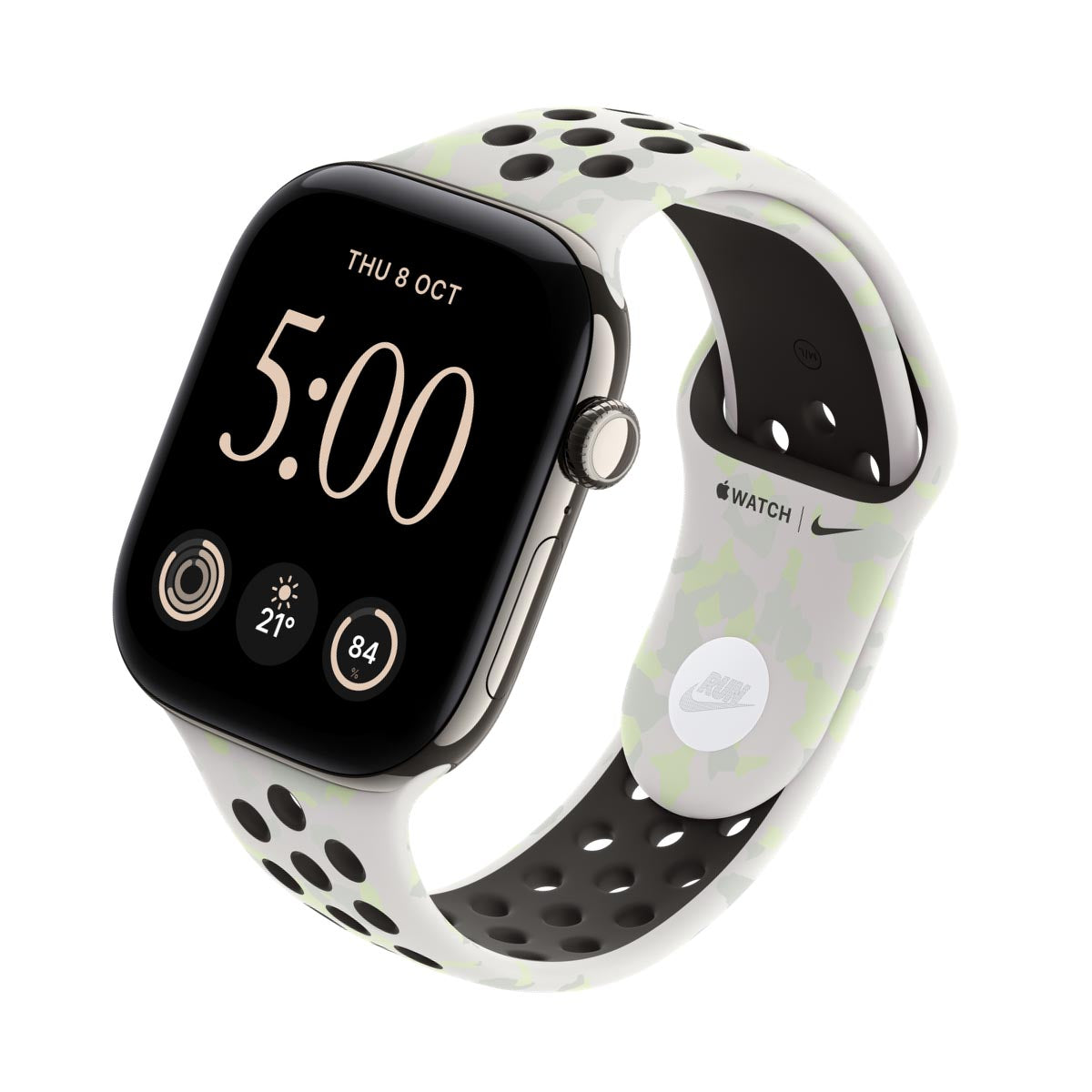 Apple Watch Series 12 Titanium Natural - Nike Sport Band Essential White
