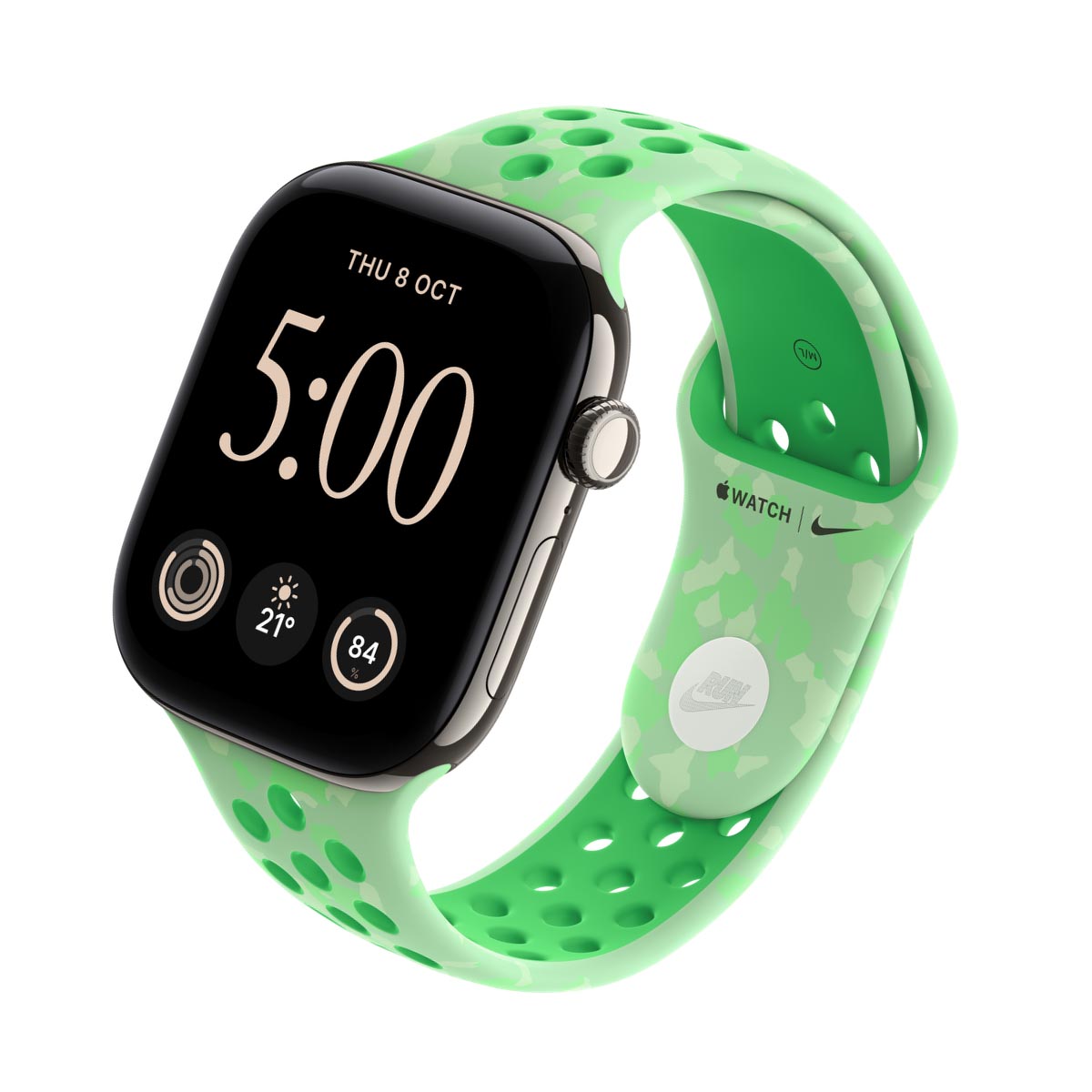 Apple Watch Series 12 Titanium Natural - Nike Sport Band Green Spark