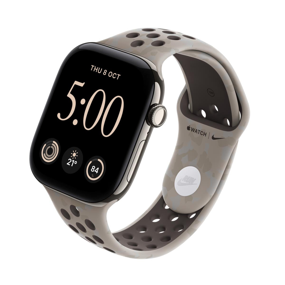 Apple Watch Series 12 Titanium Natural - Nike Sport Band Pavement Grey