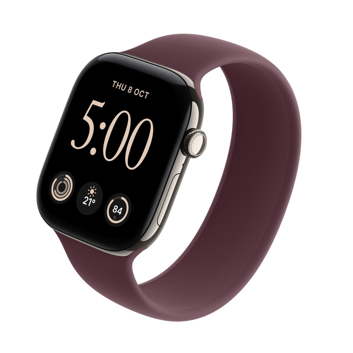 Apple Watch Series 12 Titanium Natural - Solo Loop Burgundy