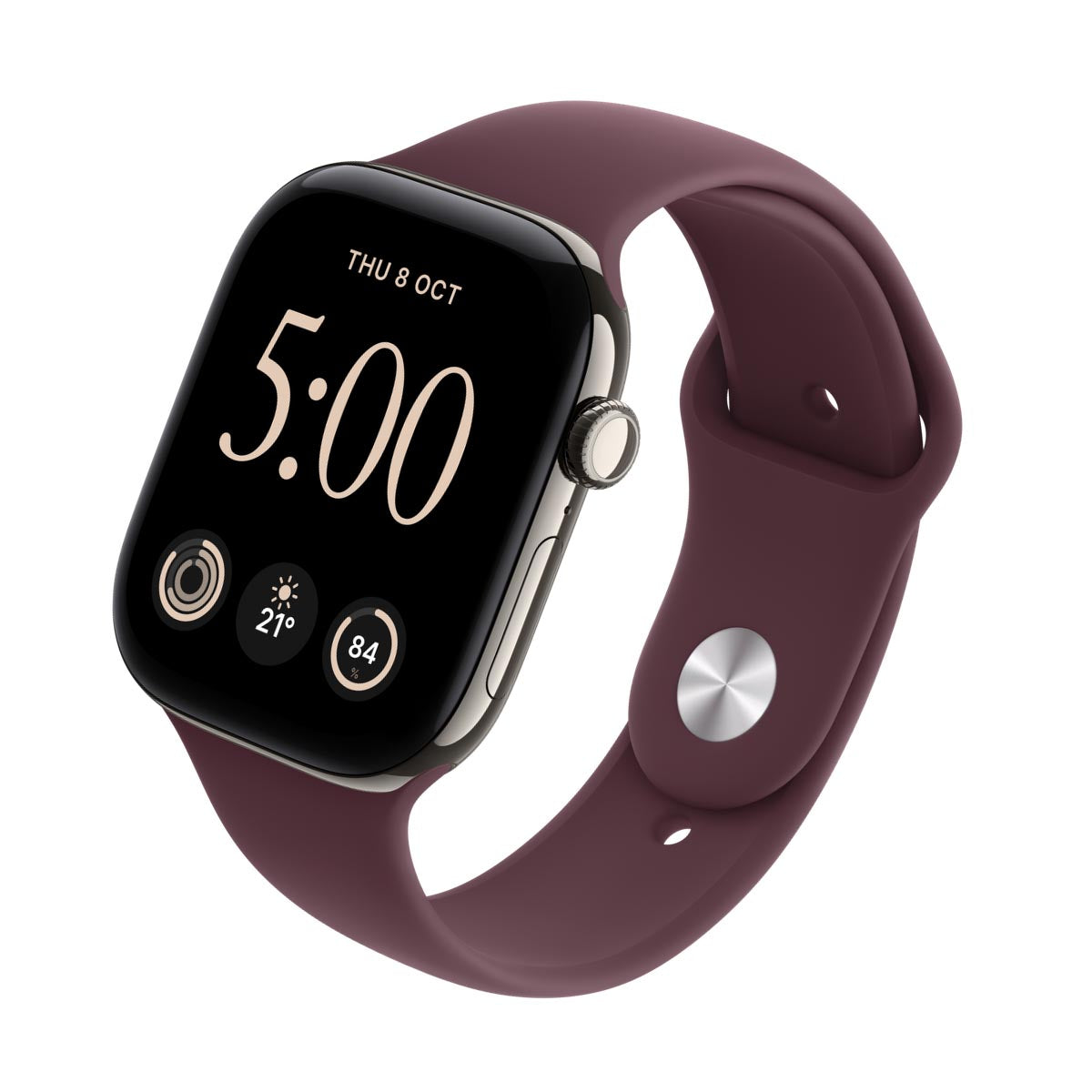 Apple Watch Series 12 Titanium Natural - Sport Band Burgundy