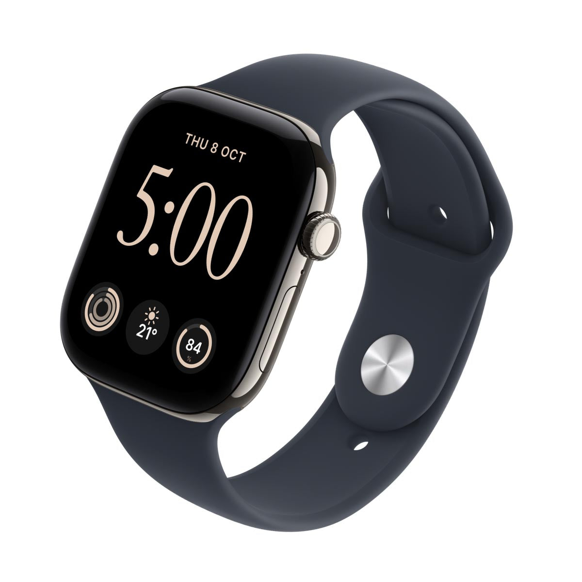Apple Watch Series 12 Titanium Natural - Sport Band Navy Blue