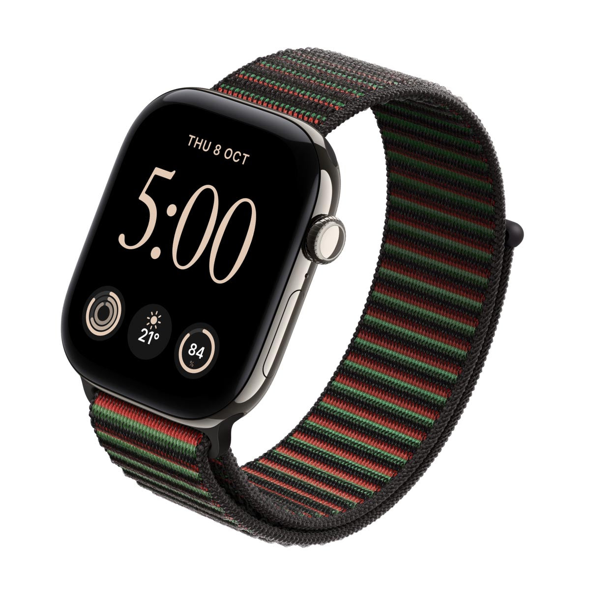 Apple Watch Series 12 Titanium Natural - Sport Loop Black Unity Rhythm