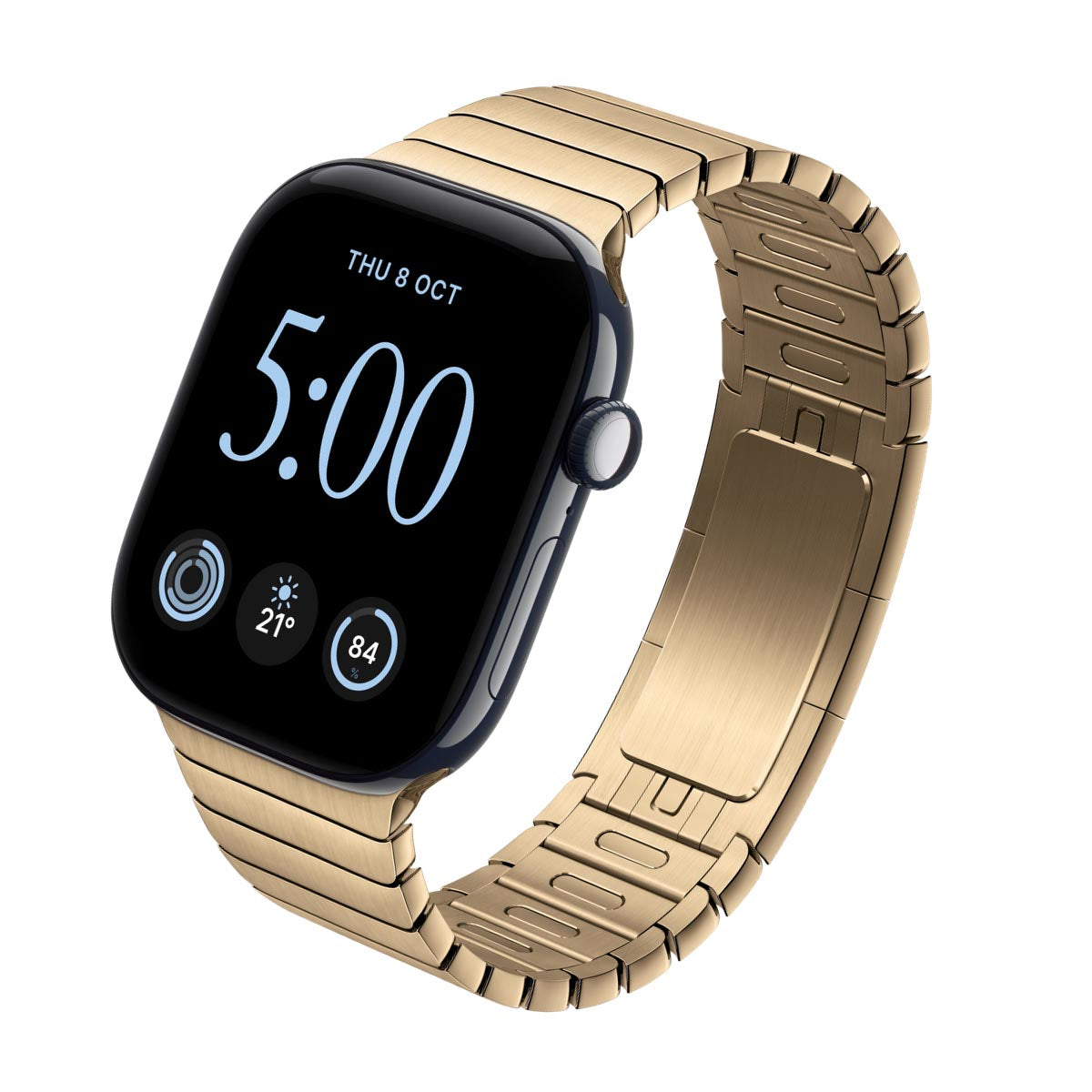 Apple Watch Series 12 Ceramic Night Blue - Link Bracelet Radiant Gold