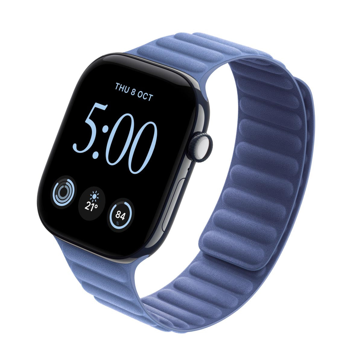 Apple Watch Series 12 Ceramic Night Blue - Magnetic Link Wildflower Blue