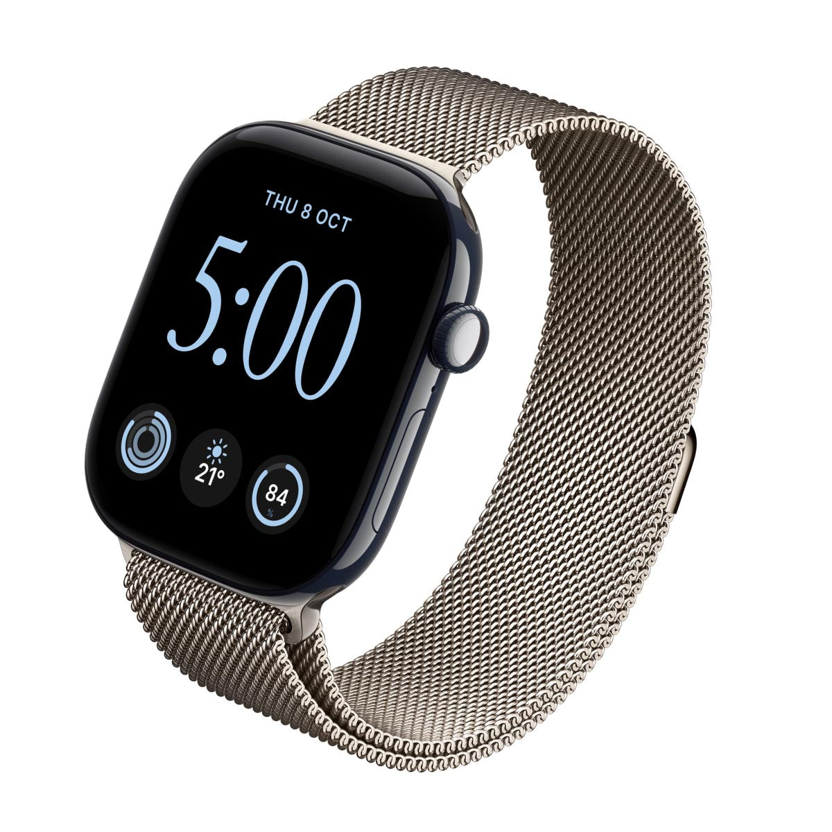 Apple Watch Series 12 Ceramic Night Blue - Milanese Loop Natural