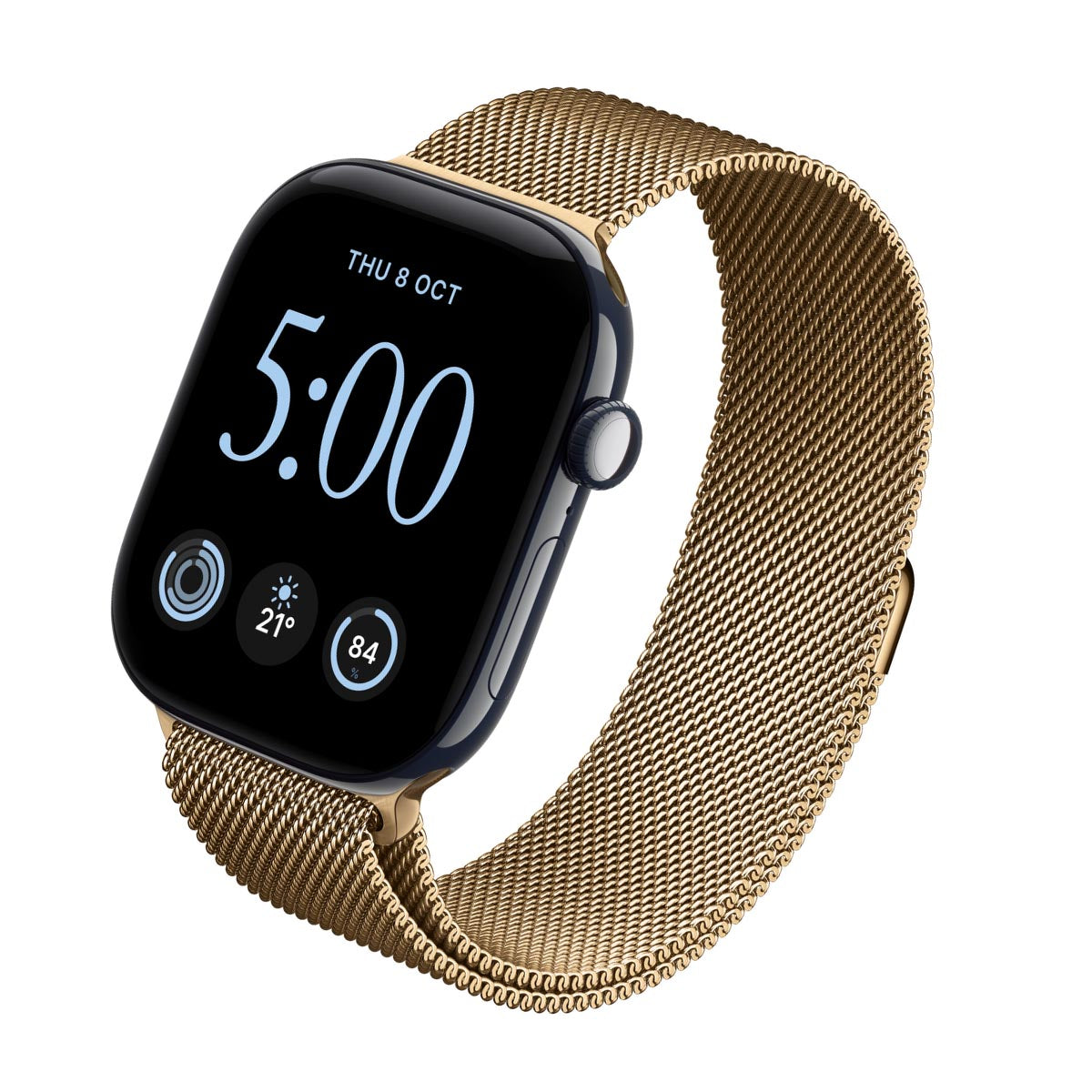 Apple Watch Series 12 Ceramic Night Blue - Milanese Loop Radiant Gold