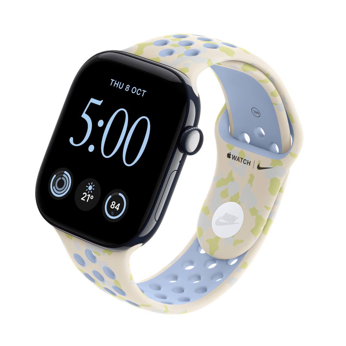 Apple Watch Series 12 Ceramic Night Blue - Nike Sport Band Chalk Calm