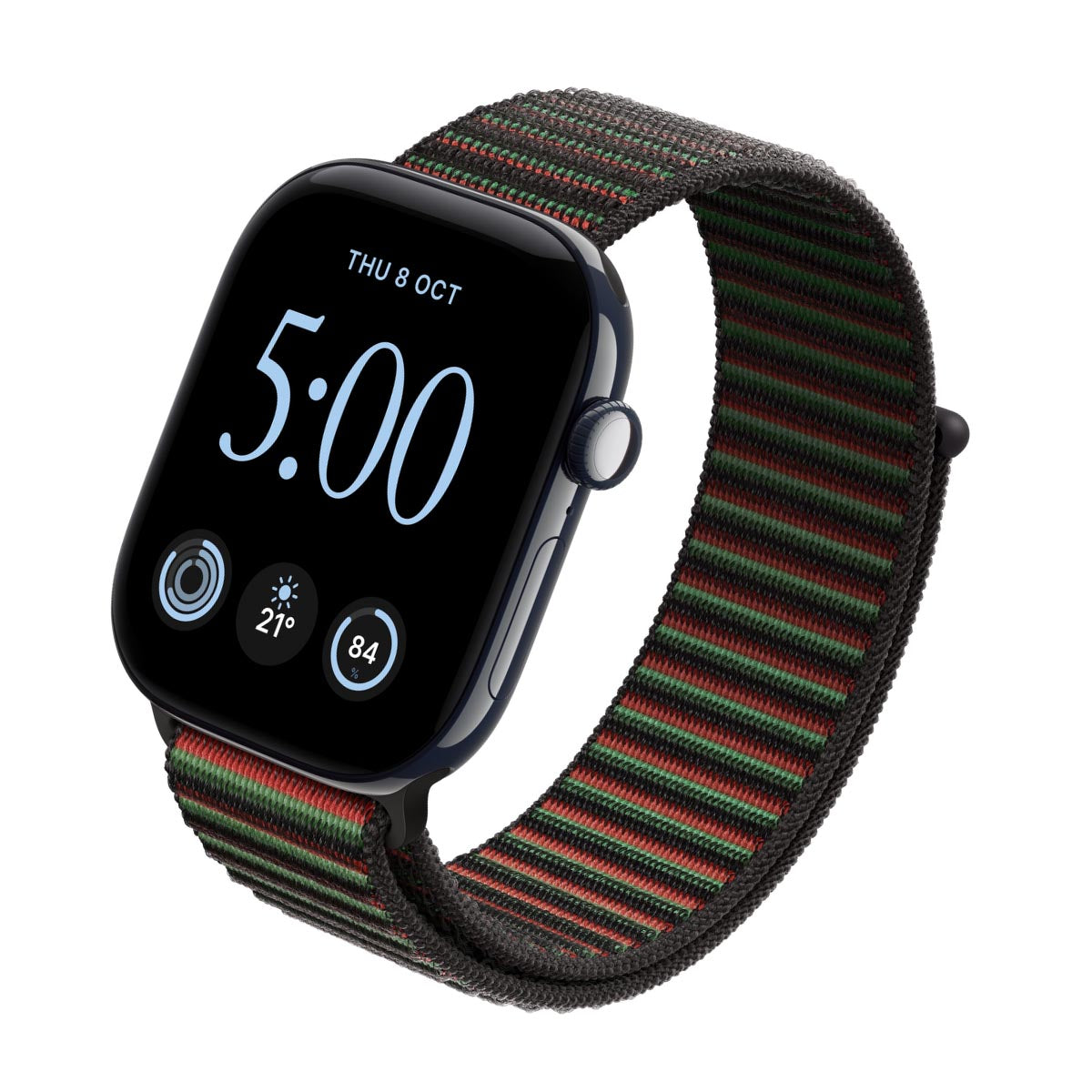 Apple Watch Series 12 Ceramic Night Blue - Sport Loop Black Unity Rhythm