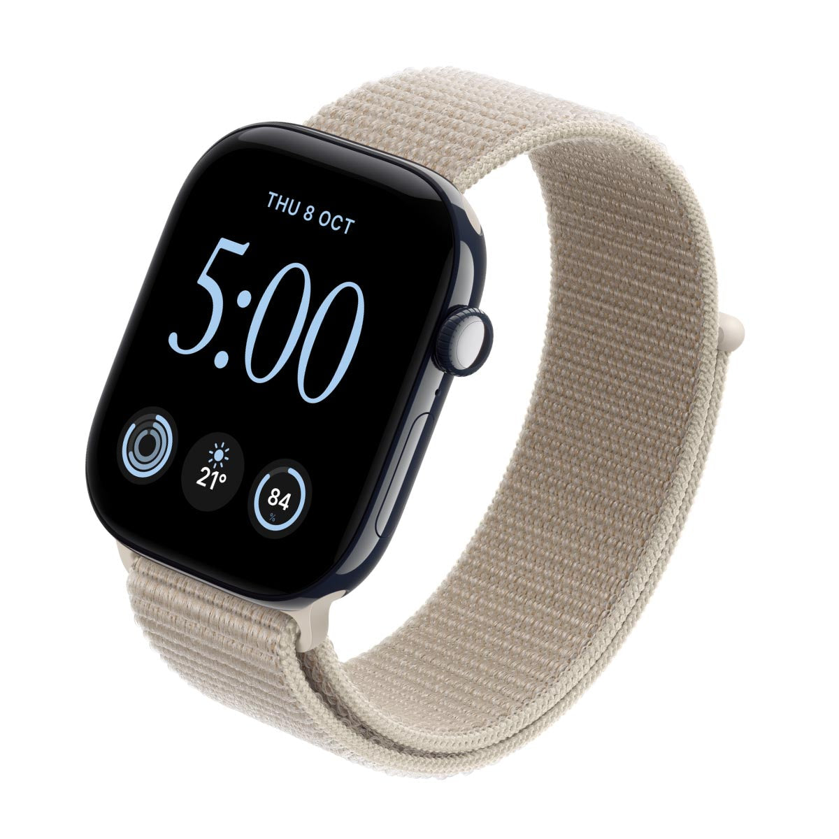 Apple Watch Series 12 Ceramic Night Blue - Sport Loop Limestone