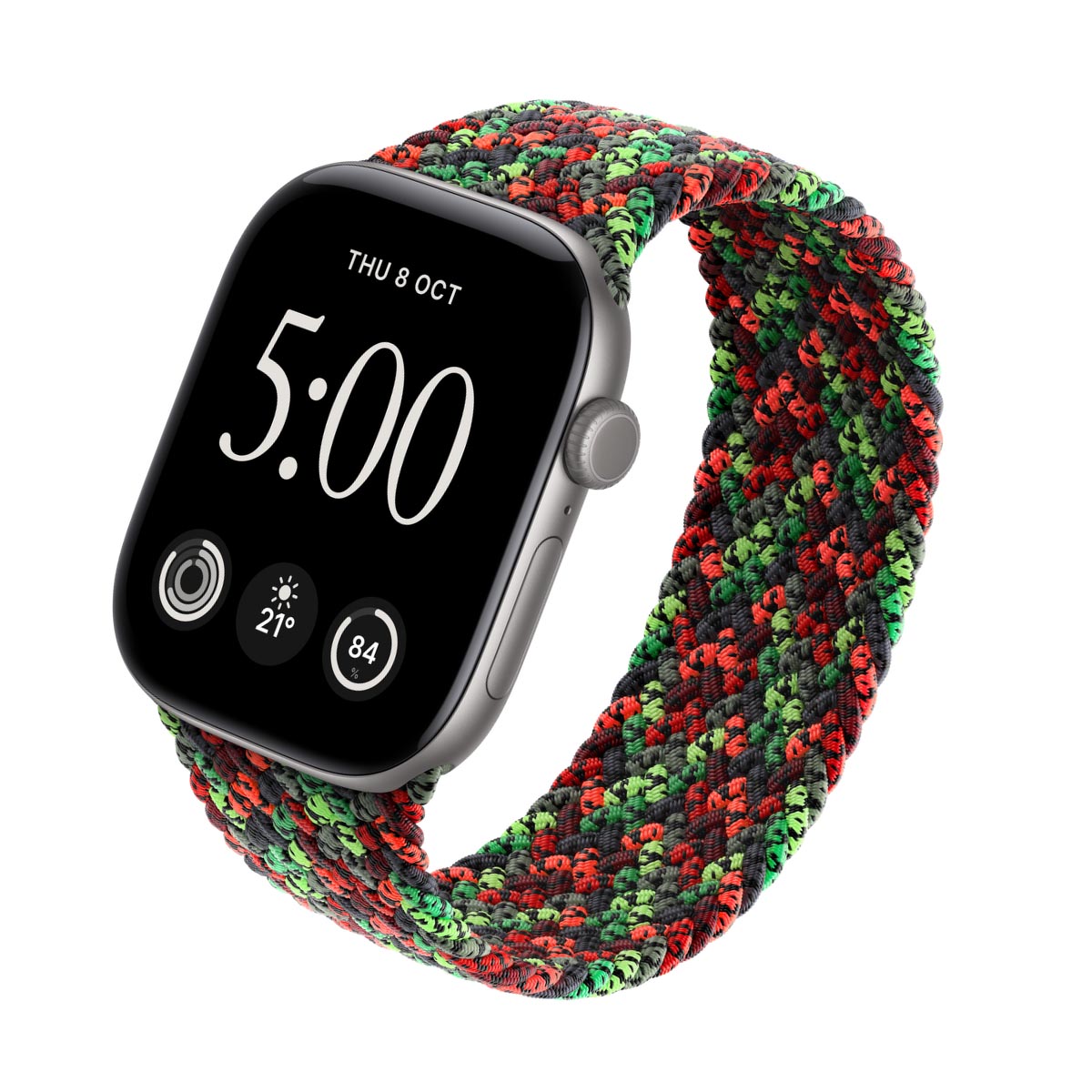 Apple Watch Series 12 Aluminium Space Grey - Braided Solo Loop Black Unity Connection