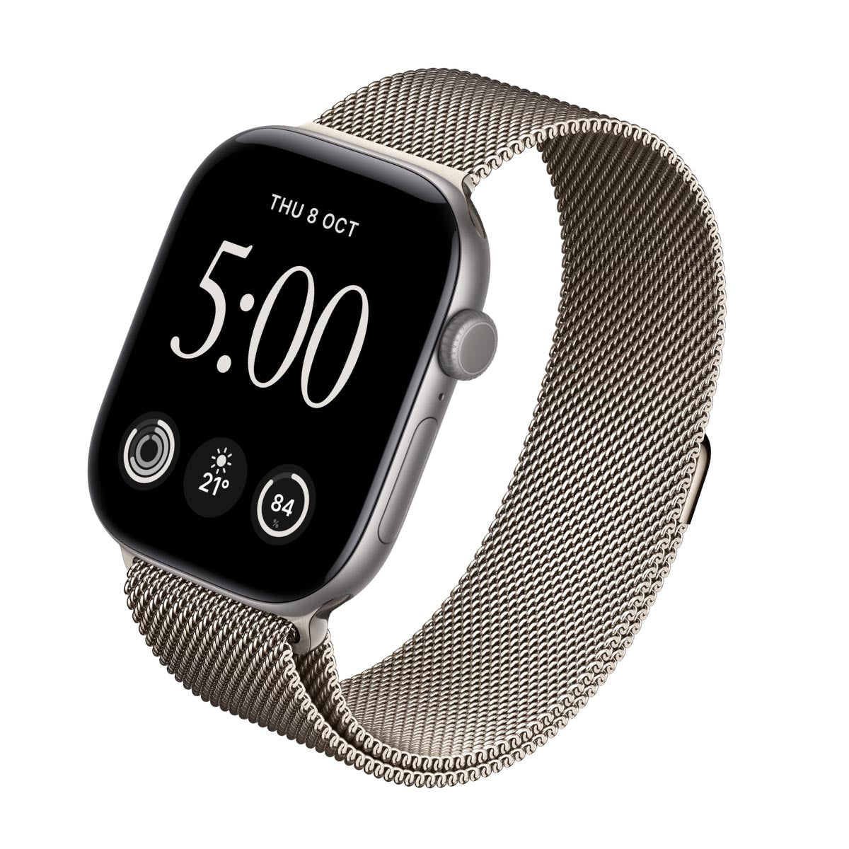Apple Watch Series 12 Aluminium Space Grey - Milanese Loop Natural