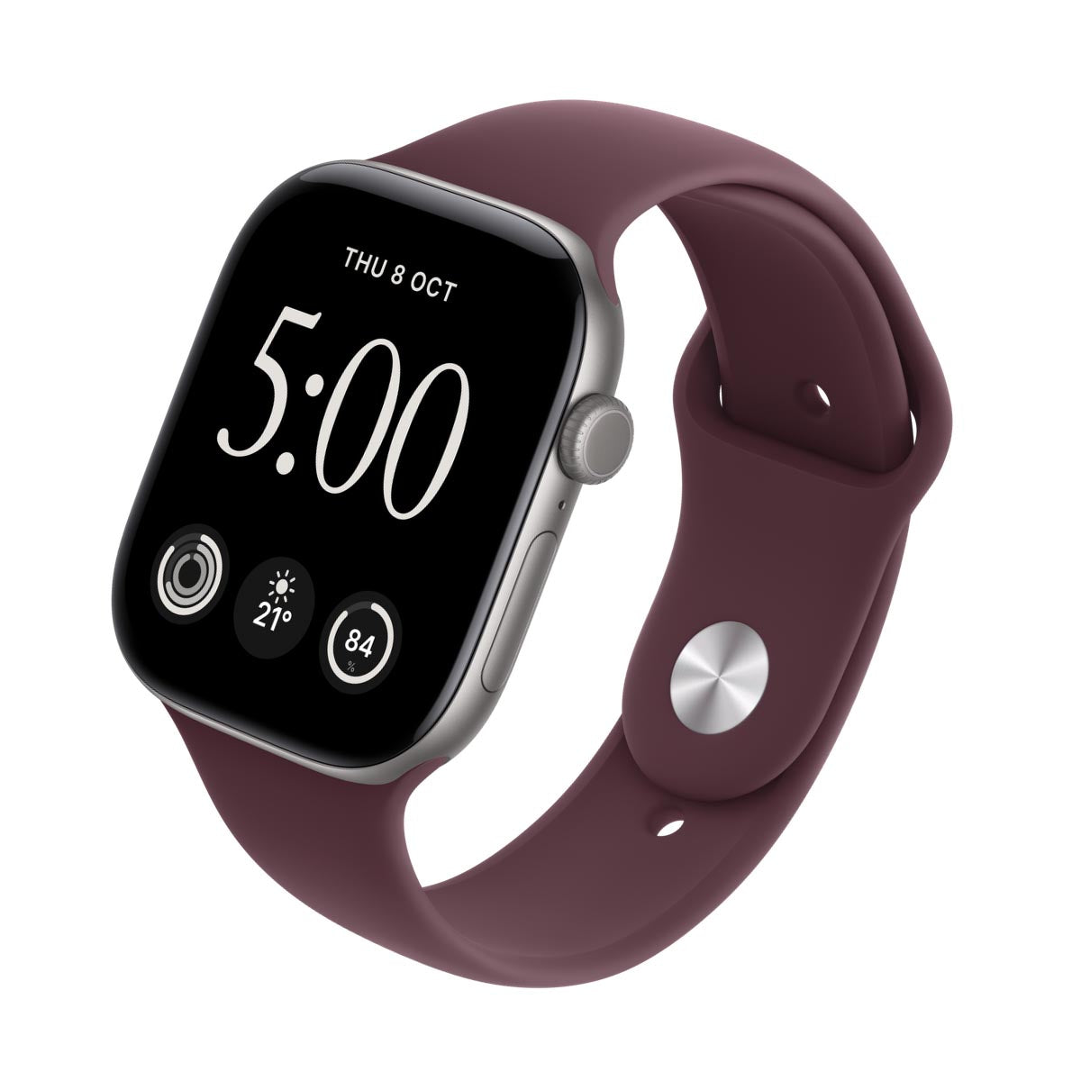 Apple Watch Series 12 Aluminium Space Grey - Sport Band Burgundy