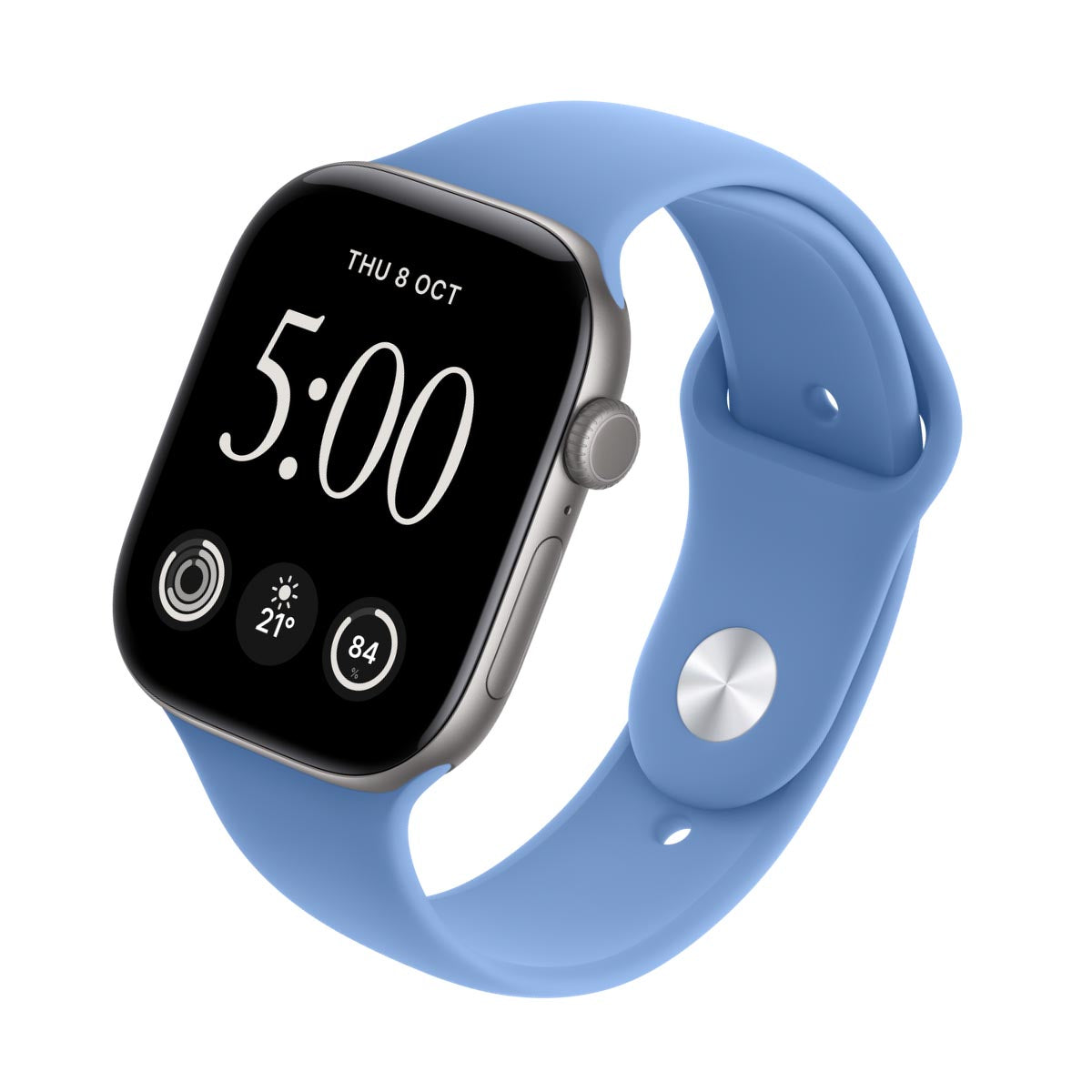 Apple Watch Series 12 Aluminium Space Grey - Sport Band Wildflower Blue